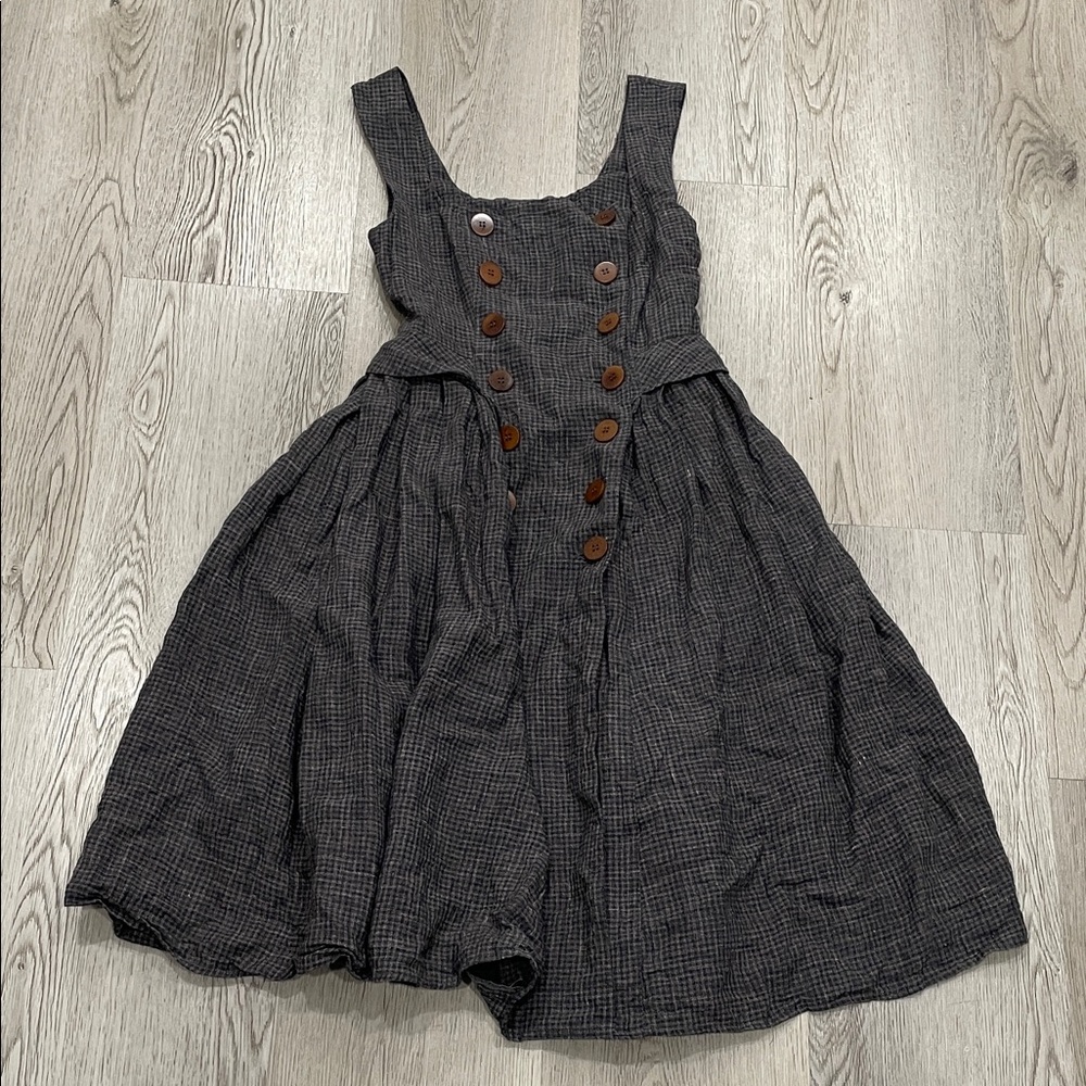 Linennaive first classy always Charming Gray Dress with Button Accents